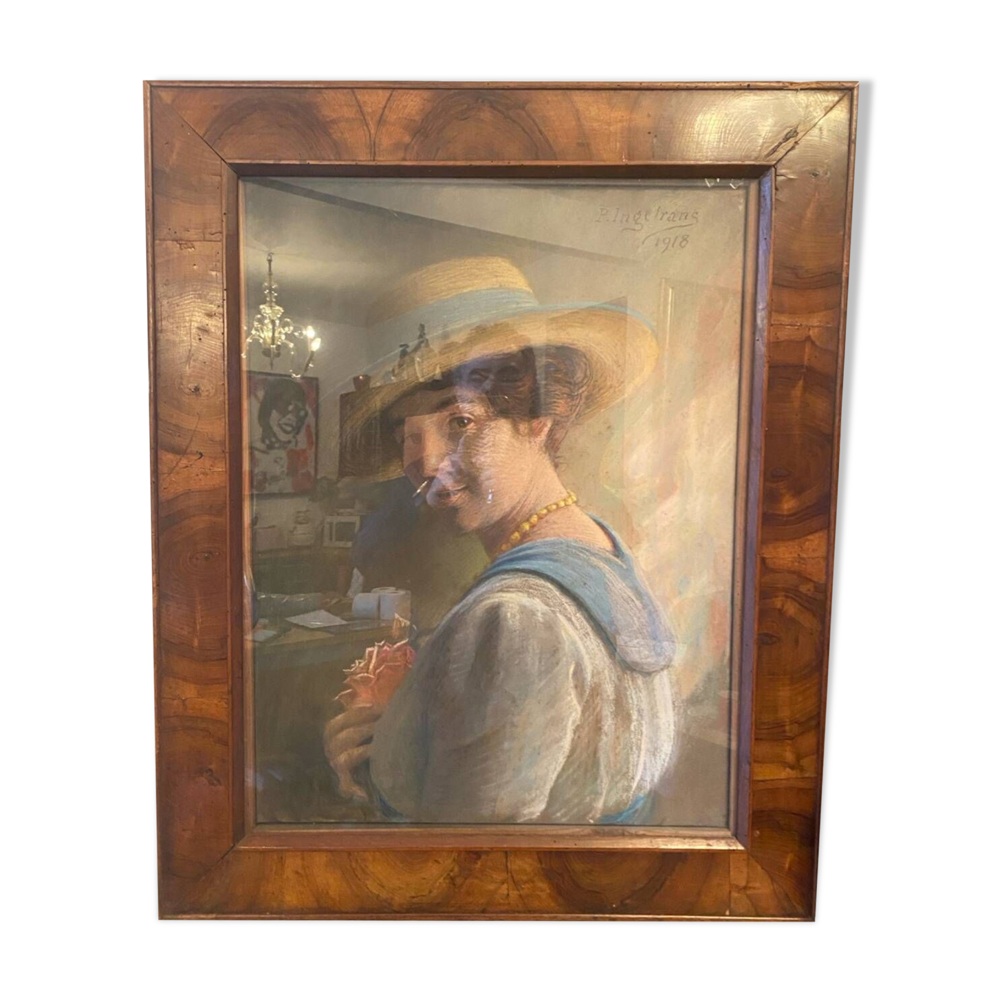 Signed portrait of a woman from 1918