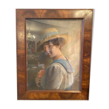 Portrait de femme signé de 1918