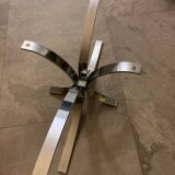 Oval coffee table design Circa glass and chrome 1970s