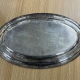 Oval tray in silver metal