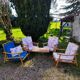 4 fauteuils en bambou et table basse vintage