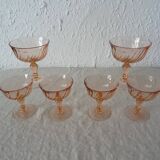 6 glasses dessert or champagne rosaline luminarc 480323 pink glass