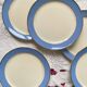 6 antique Villeroy & Boch blue and gold earthenware dinner plates