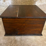 Vintage pathé vinyl record storage cabinet with 2 wooden compartments and hinged doors (wine)