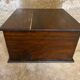 Vintage pathé vinyl record storage cabinet with 2 wooden compartments and hinged doors (wine)