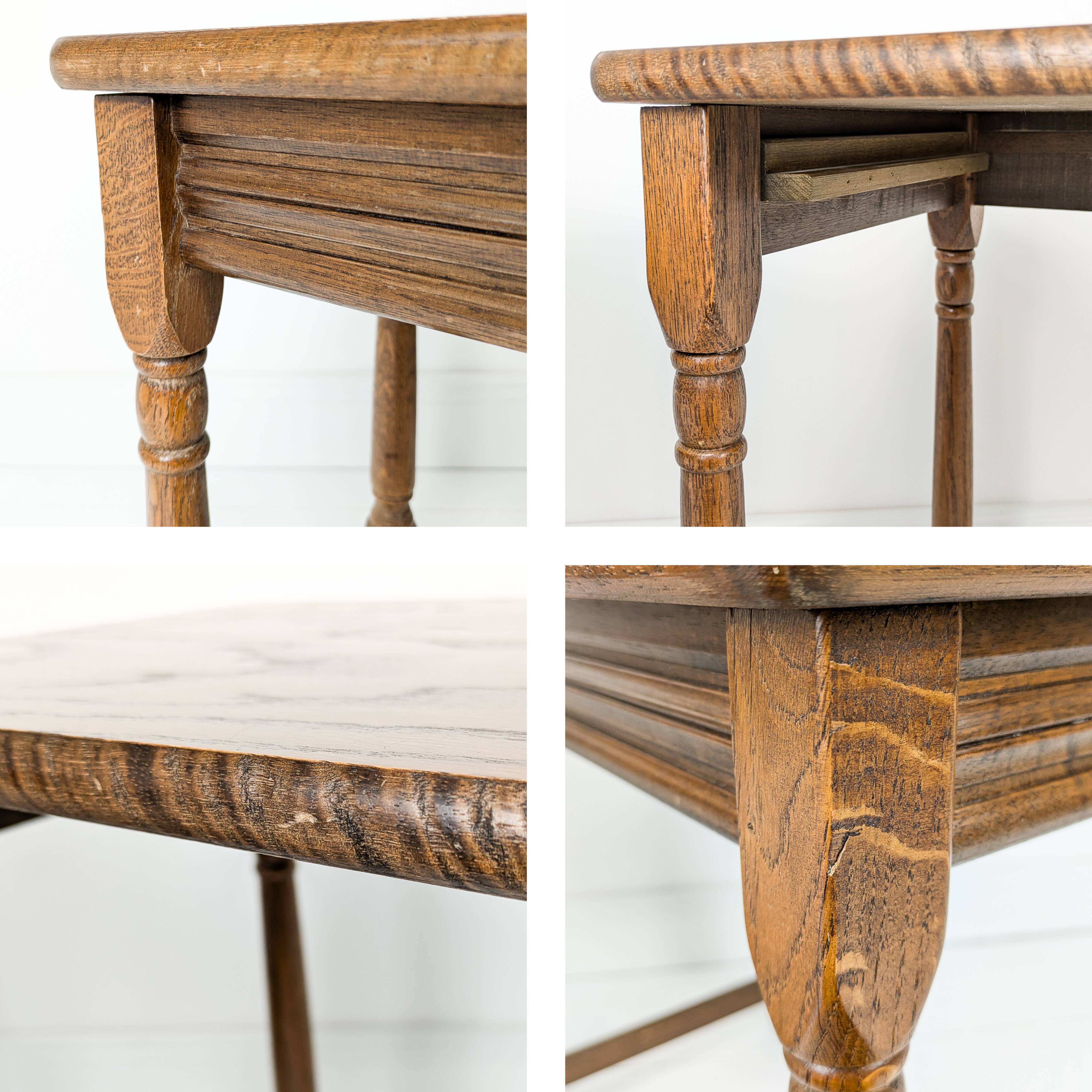 Lot de 3 tables d'appoint Mid Century Vintage en bois massif Landhaus Rustikal Banc de fleurs Tabour