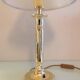 Brass lamp and lampshade fabric ecru / vintage 70s