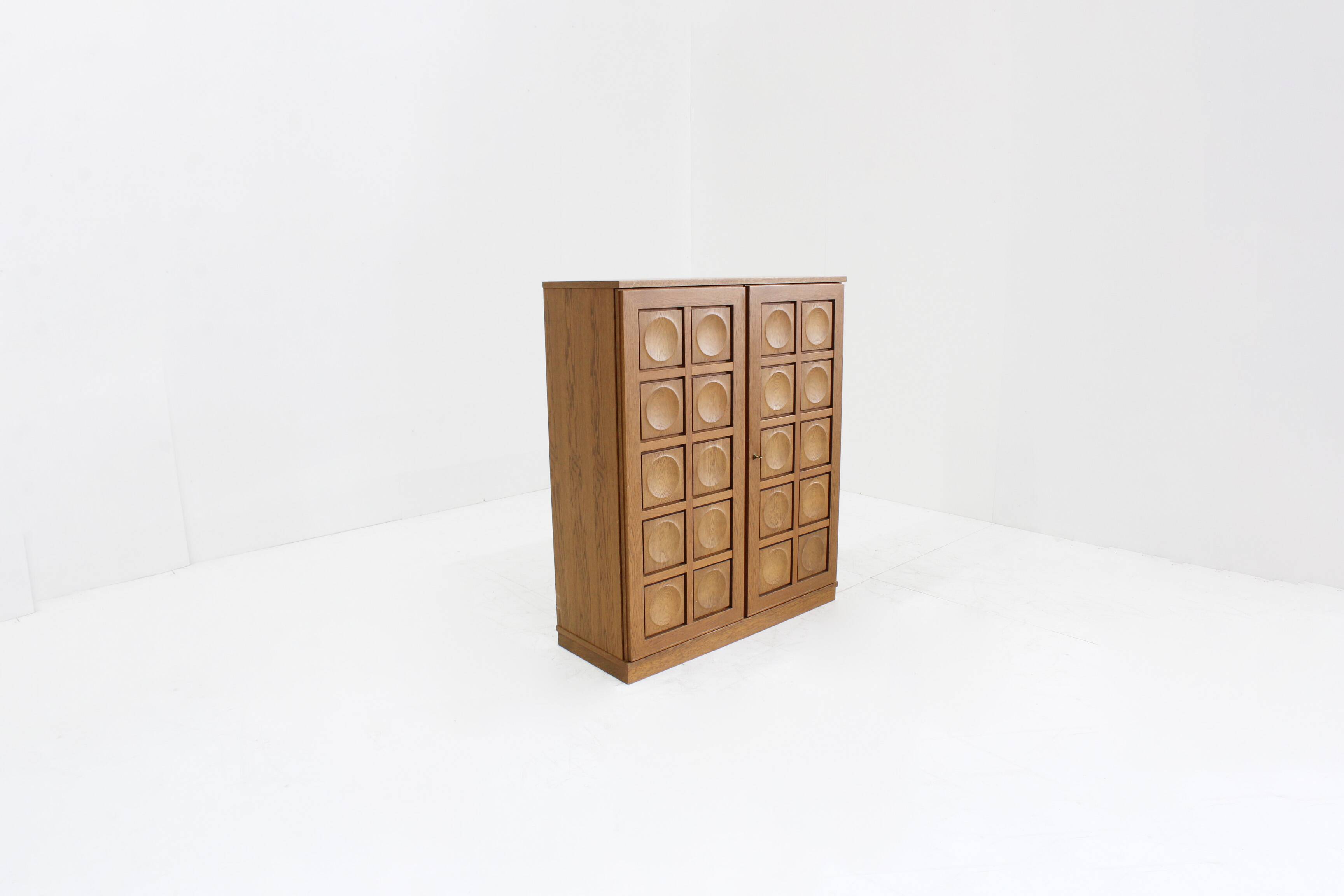 Vintage Brutalist high cabinet 1970s Gerhard Bartels