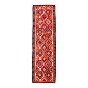 Shades Of Red Turkish Kilim Runner Rug, 95x320 Cm