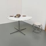 60s marble table with chrome cross base