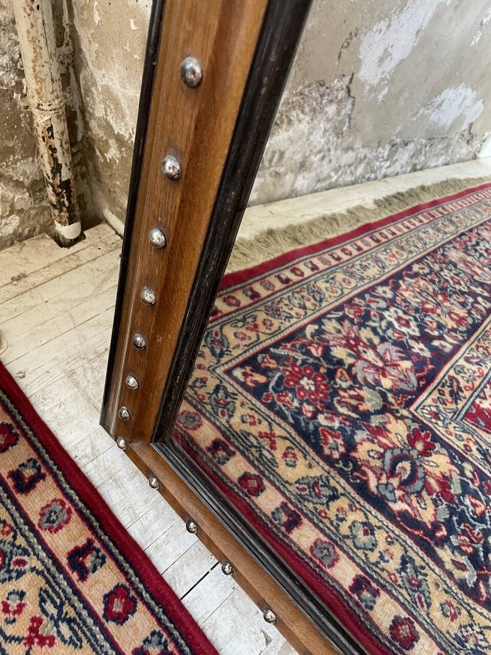 1900 wooden mirror with nails