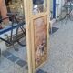 Paravent ou écran en bois peint et toile peinte