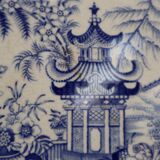 Japanese porcelain decoration plate Creil and Montereau Lebeuf Milliet