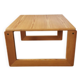 Square pine coffee table