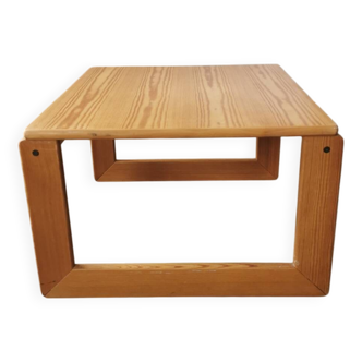 Square pine coffee table