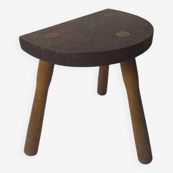 old milking bench half-moon tripod stool