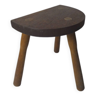 old milking bench half-moon tripod stool