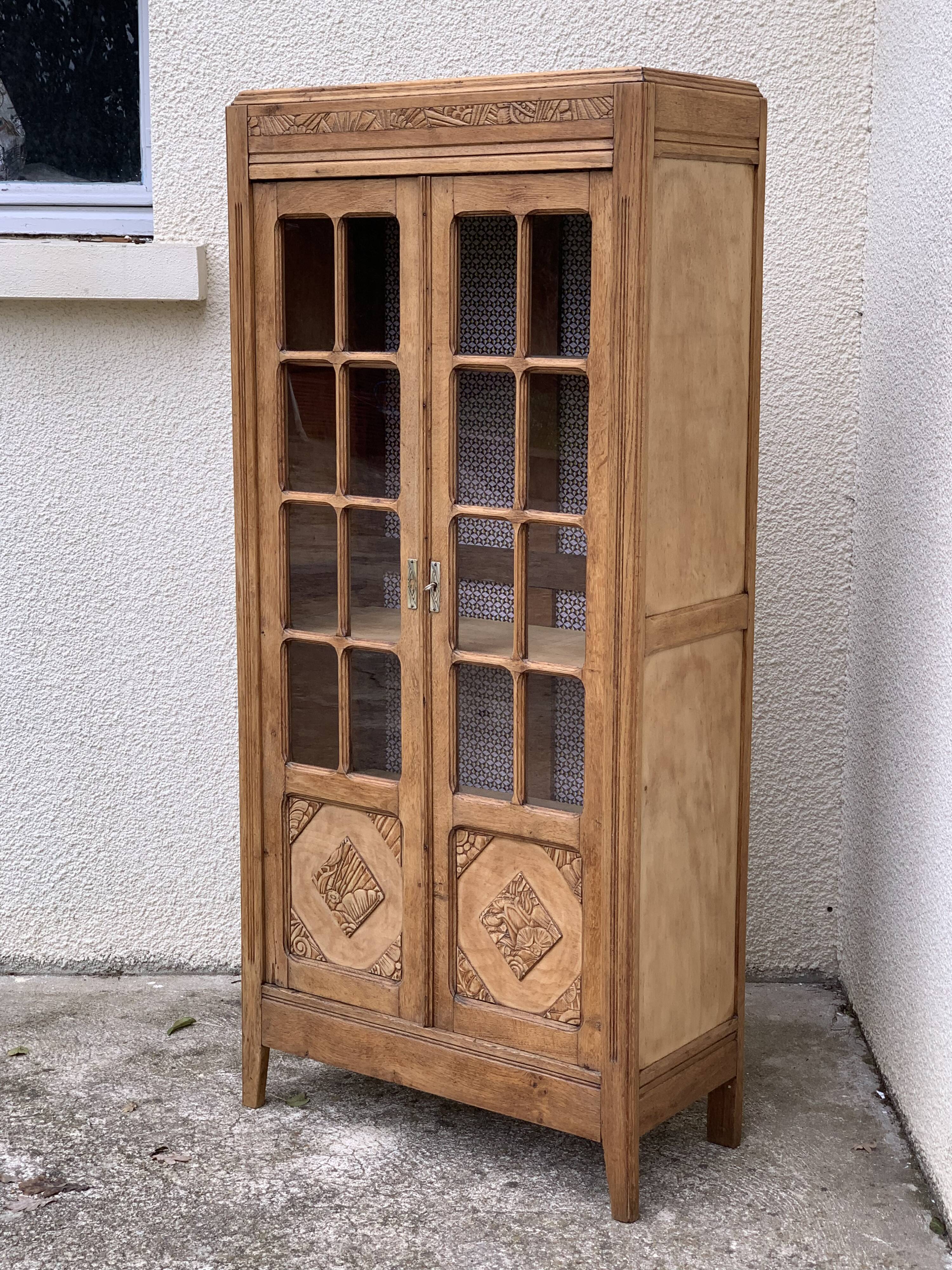 Parisian wardrobe glazed art deco 1930 raw wood
