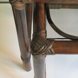 Suite de 2 tables d'appoint en bambou des années 1970