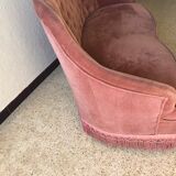 Pink vintage velvet sofa