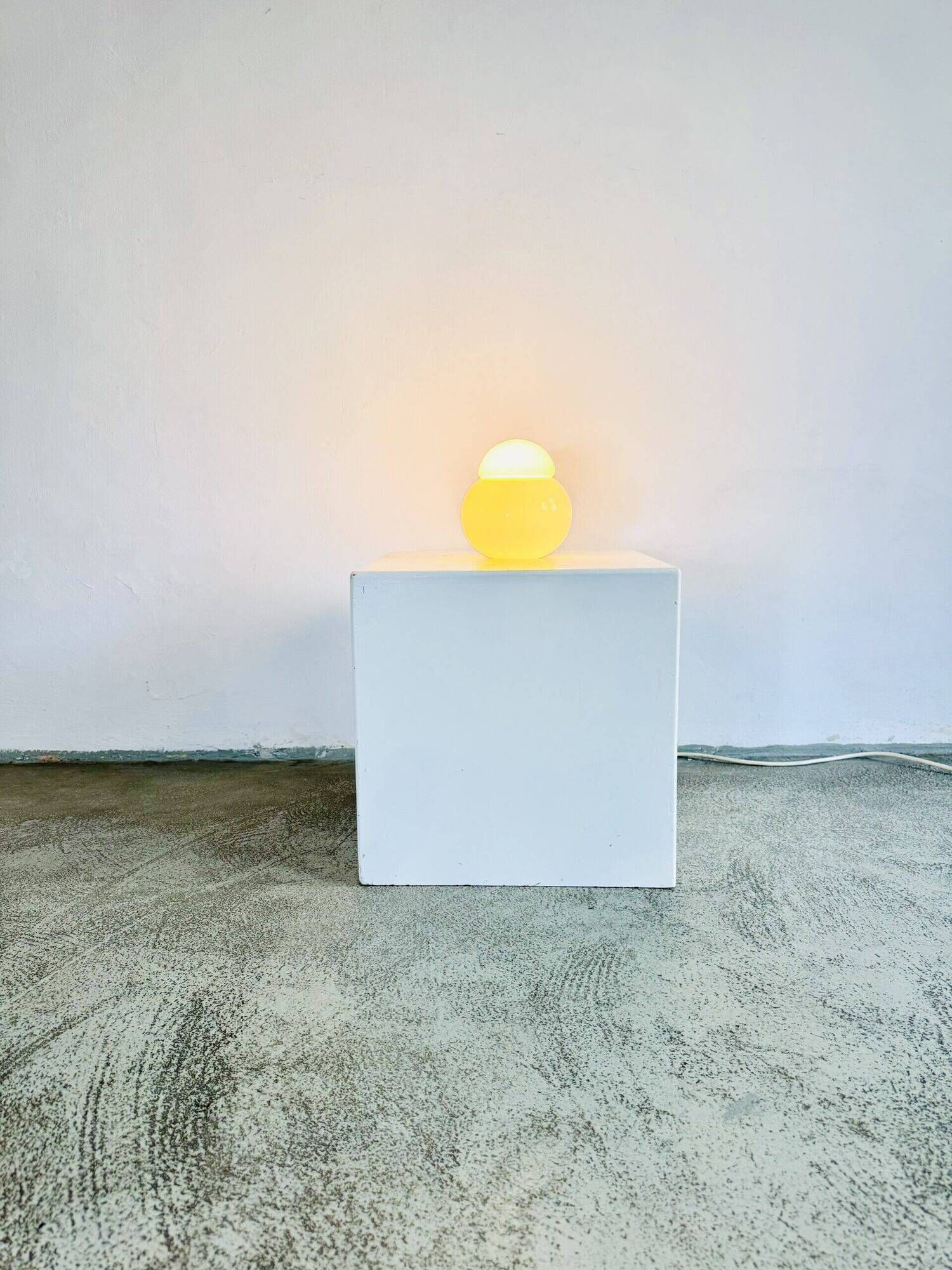 Daruma Picolla Model 5028 Milk Glass Sphere By Sergio Asti For Candle Milano, Italy 1980S