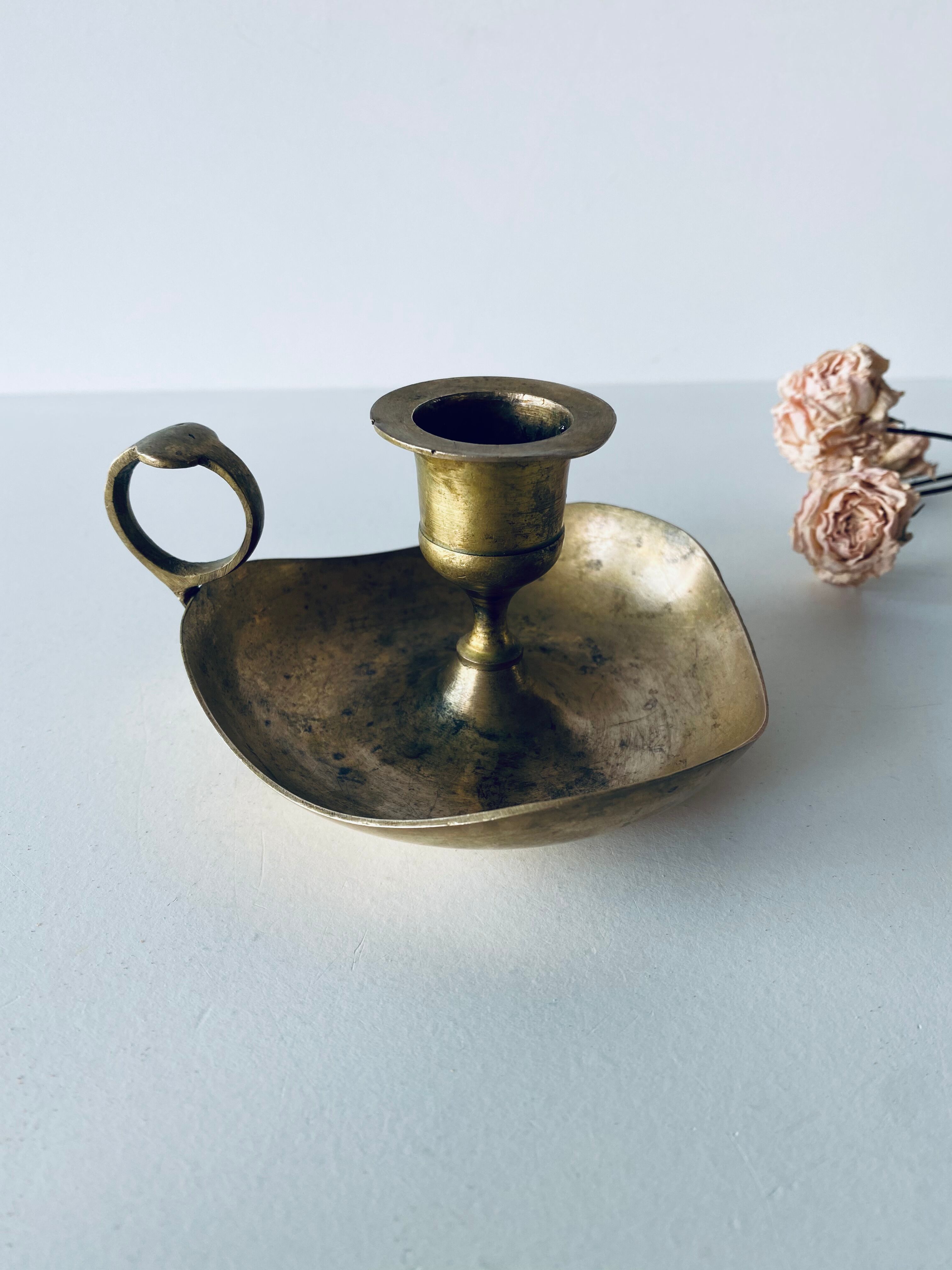 Old brass candlestick