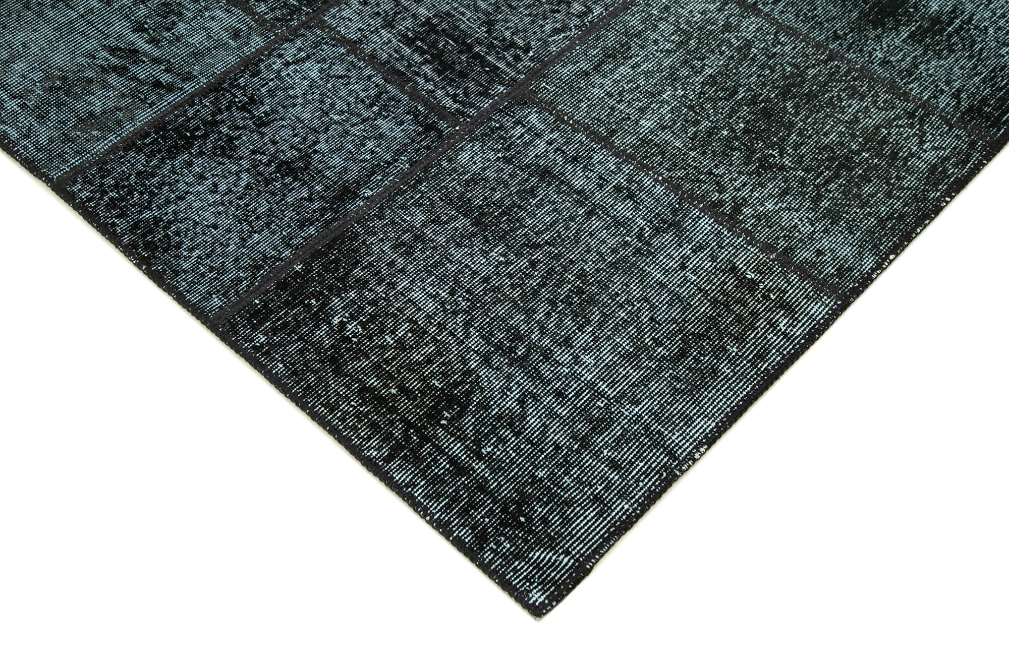 Handmade anatolian vintage 172 cm x 241 cm black patchwork carpet