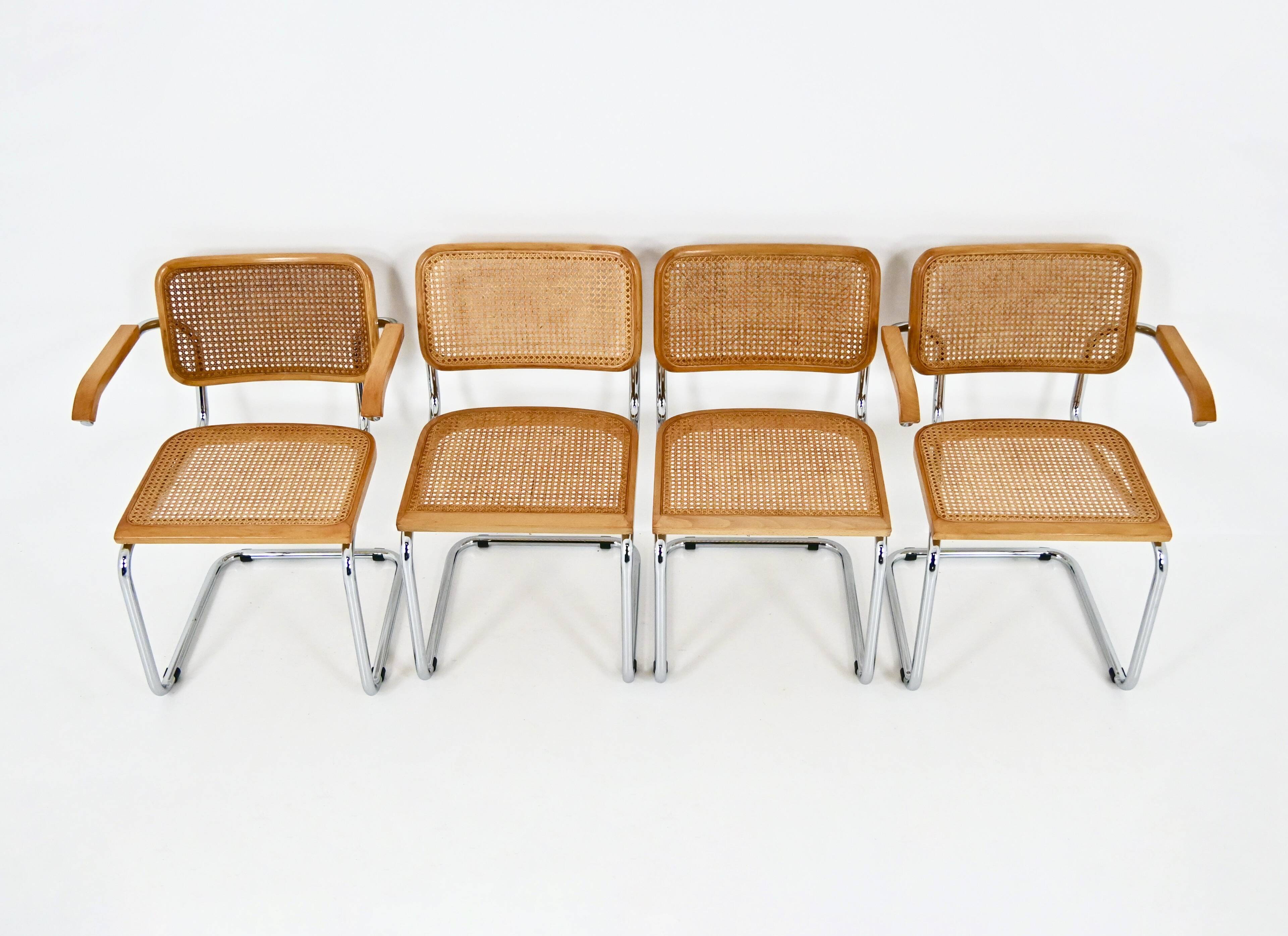 Set of 4 Style B32 Dining Chairs by Marcel Breuer