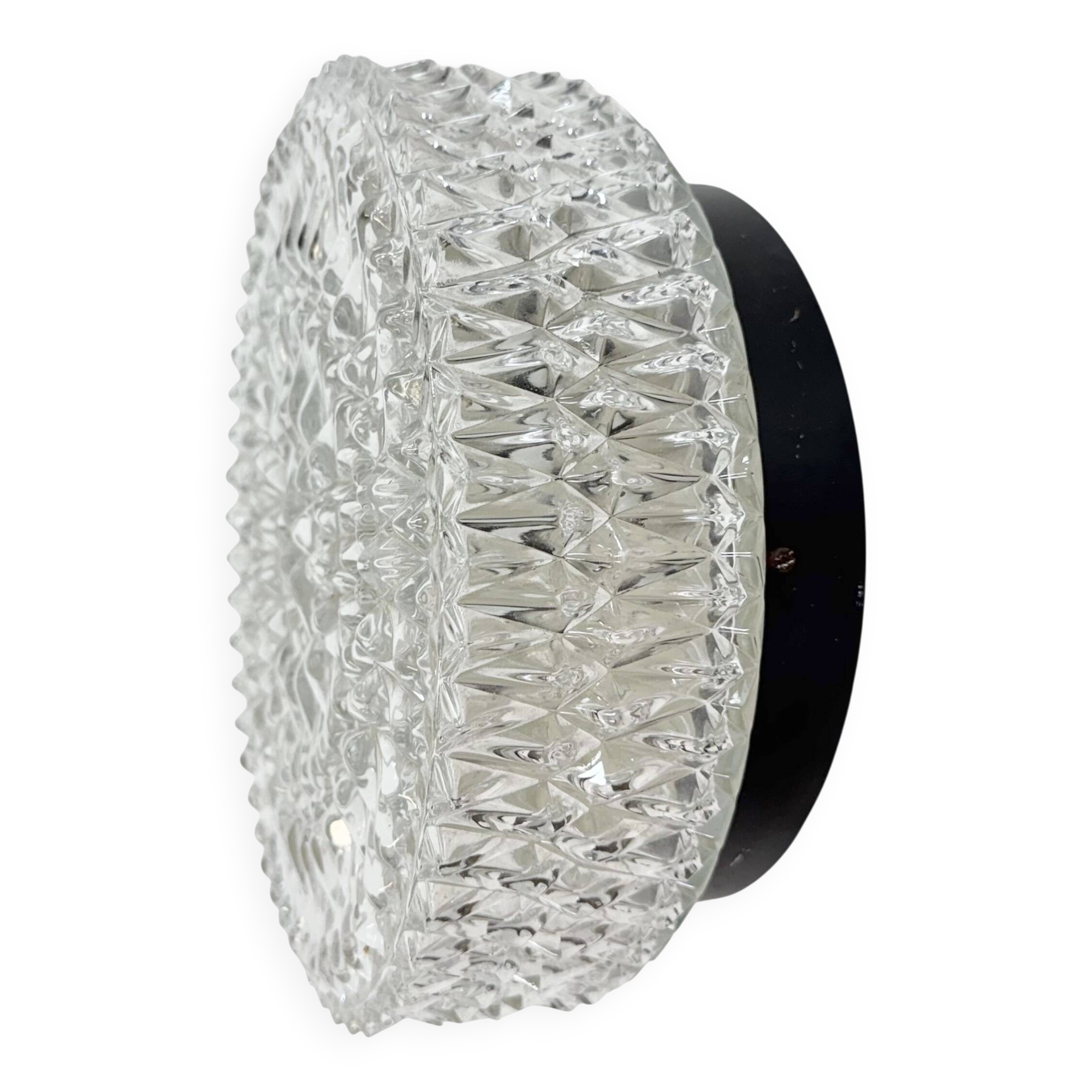 Vintage Glass Wall or Ceiling Light from Napako, 1970s