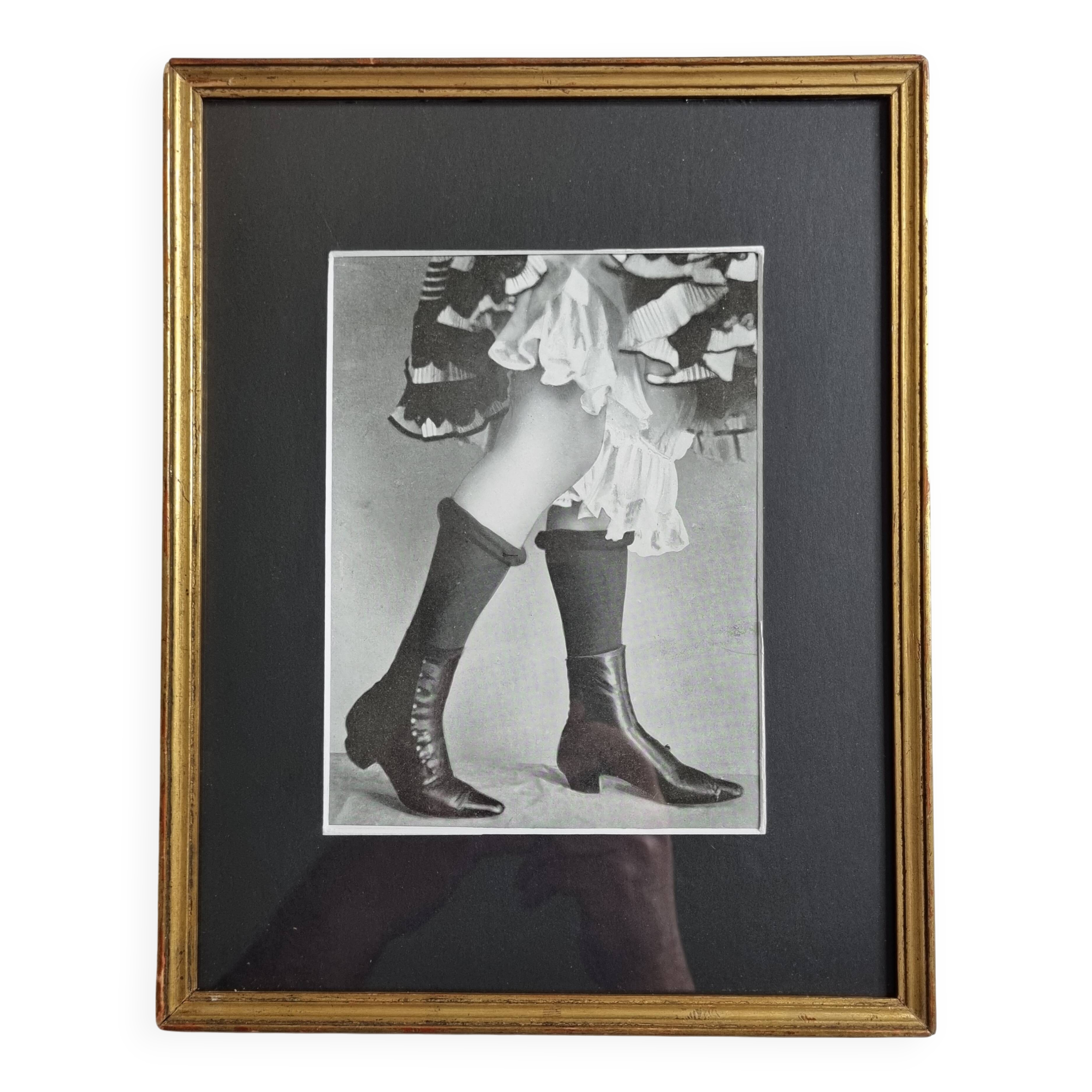 Original photogravure on glossy paper, Model in stockings and shoes 1900