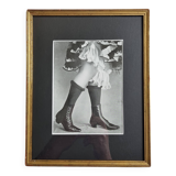 Original photogravure on glossy paper, Model in stockings and shoes 1900