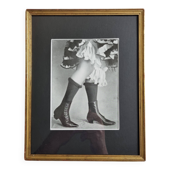 Original photogravure on glossy paper, Model in stockings and shoes 1900