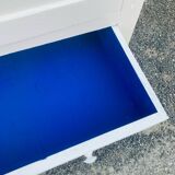 Antique white Parisian wardrobe with Majorelle blue interior