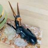 Art deco lamp gazelle brass and marble