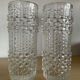 Pair of vintage Bubble roll vases in moulded glass