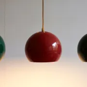 Set of Three Vintage Pendant Lights, Denmark 1970s