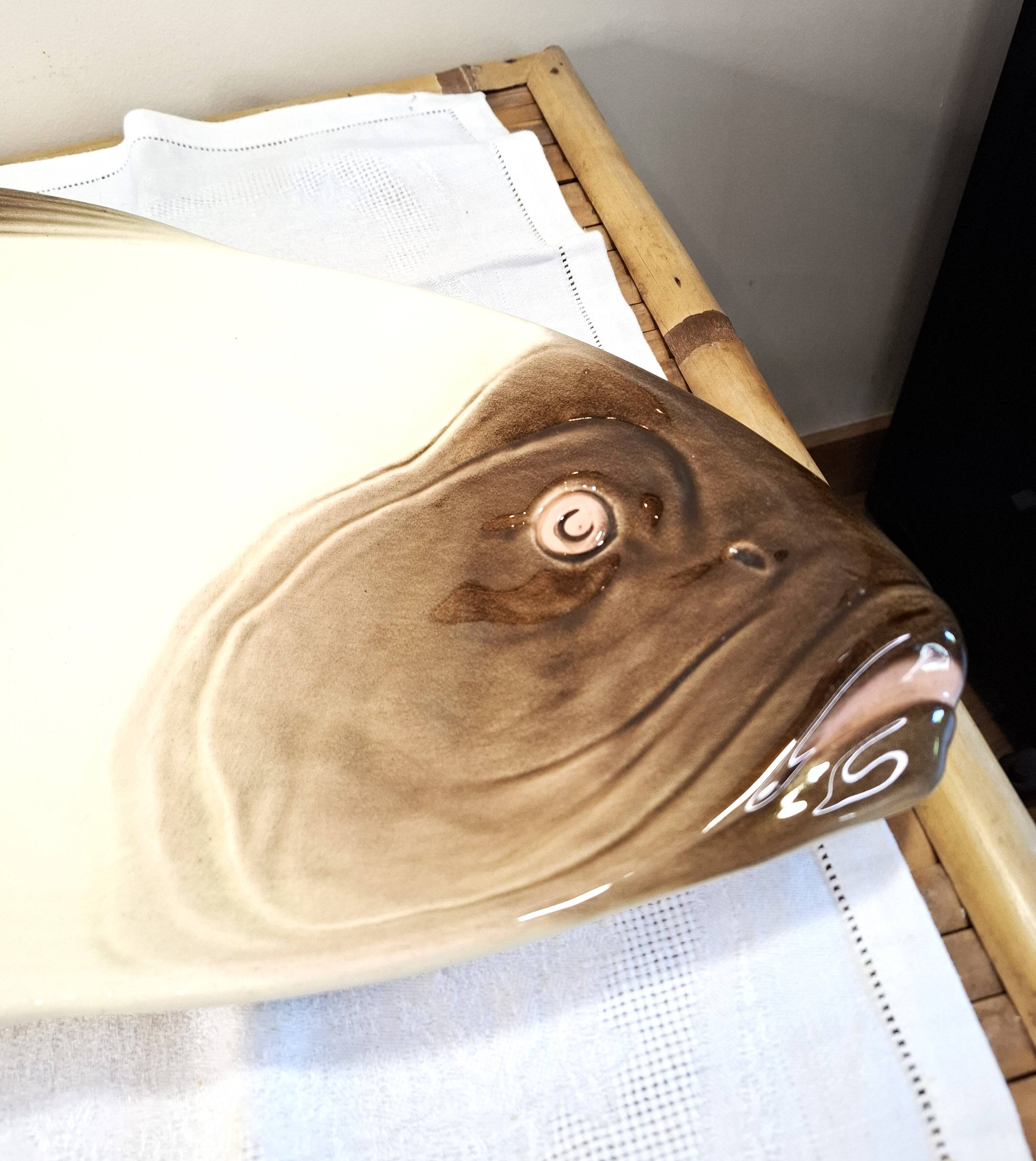 Plat poisson céramique Longwy