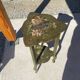 Wooden pedestal table or side table painted with floral motifs