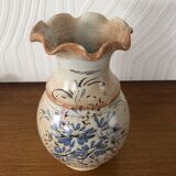 Faience vase signed Vallauris floral motifs