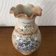Faience vase signed Vallauris floral motifs