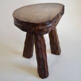 Pair of wooden tripod stools