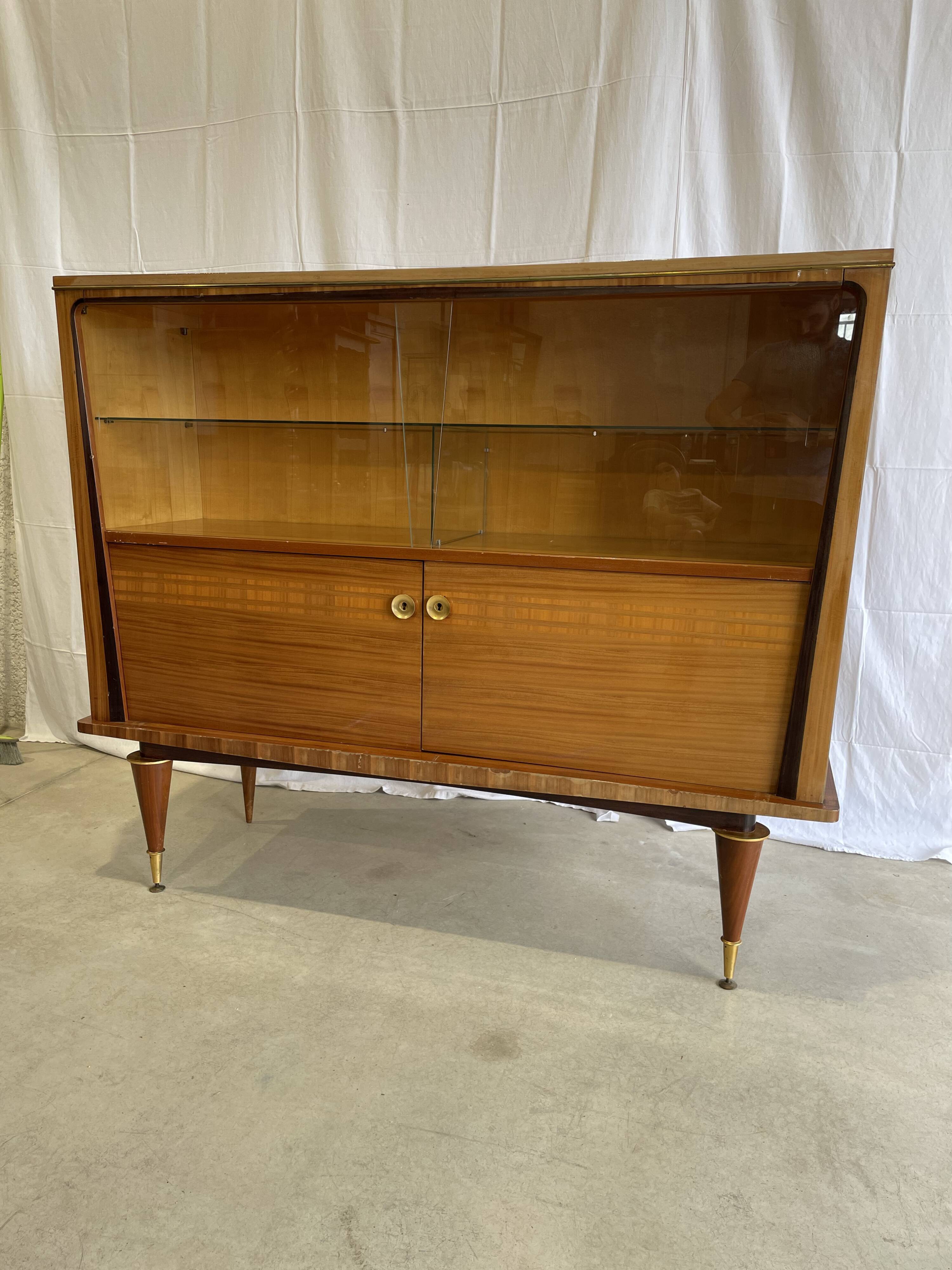 Showcase cabinet vintage wooden storage