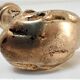 Seal stamp in gilded bronze art nouveau decorated with roses signed