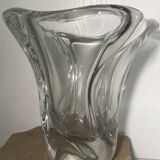 Crystal vase signed daum france free form 4.4 kg