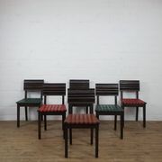 Set of 6 French 1940 dining chairs in oak