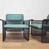 Set of Two Rare Metal Armchairs Talin Vicenza, Italy, 1970s