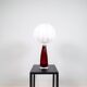 Mid-century modern table lamp with cotton shade Carl Fagerlund Orrefors Sweden
