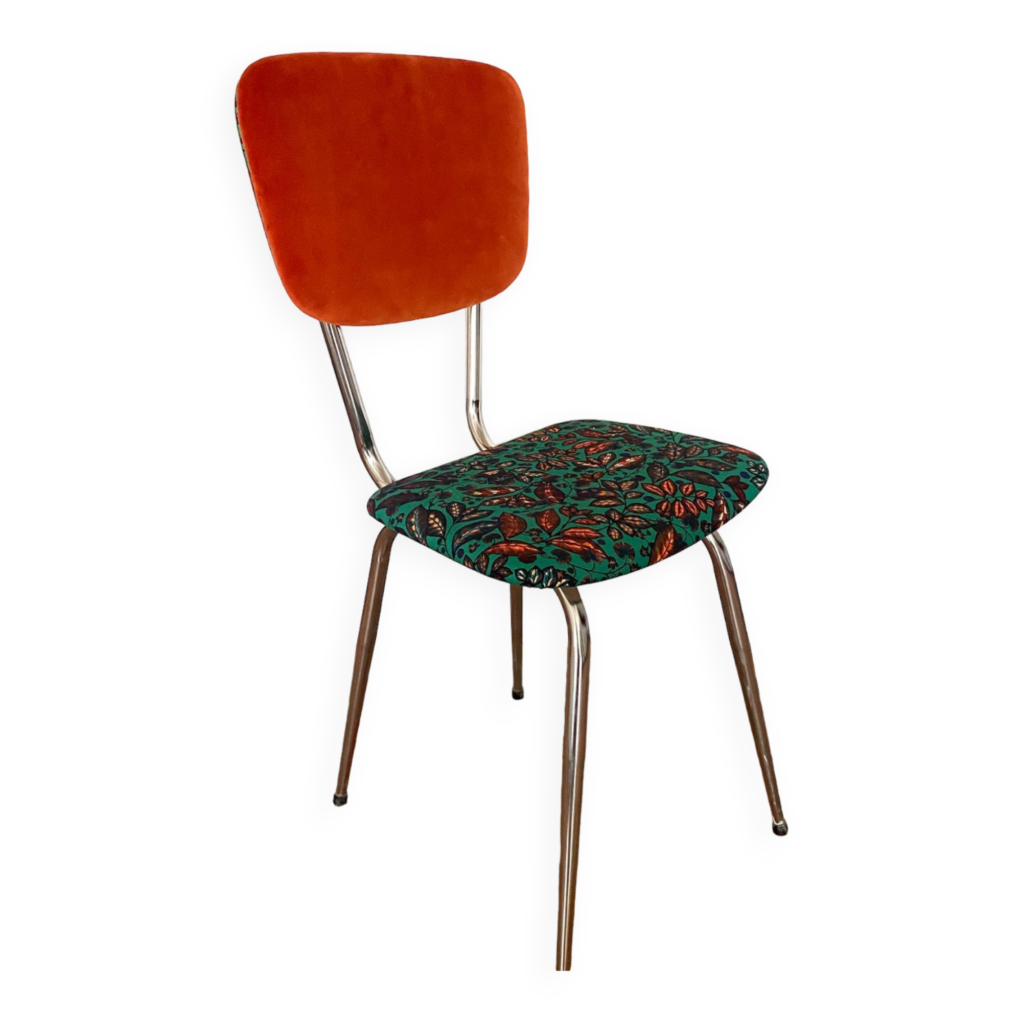 Upcycled vintage chair - rainbow tree green