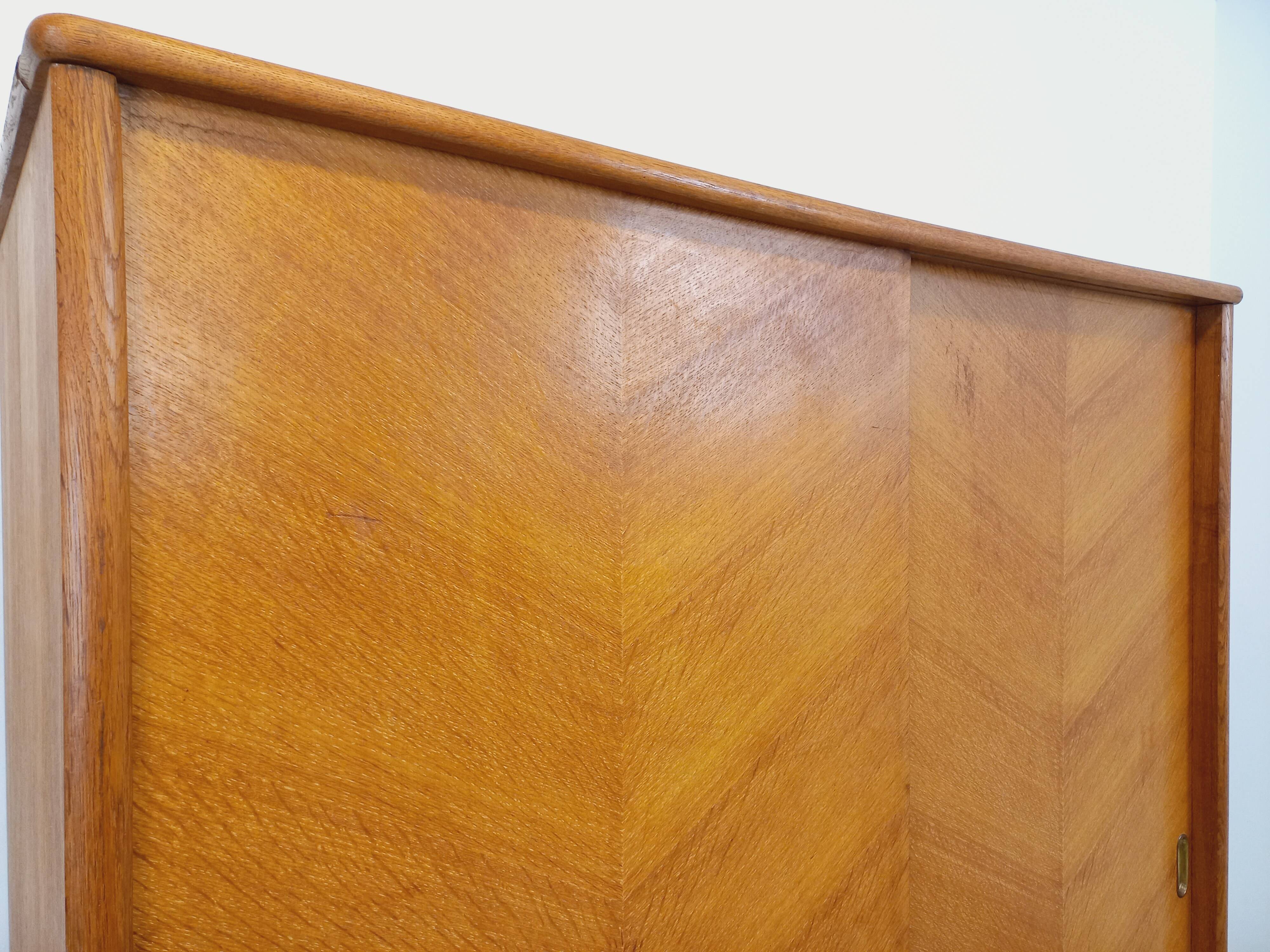 Vintage oak wardrobe from the 1960s.