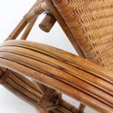 Fauteuil en rotin inclinable italien des années 1950